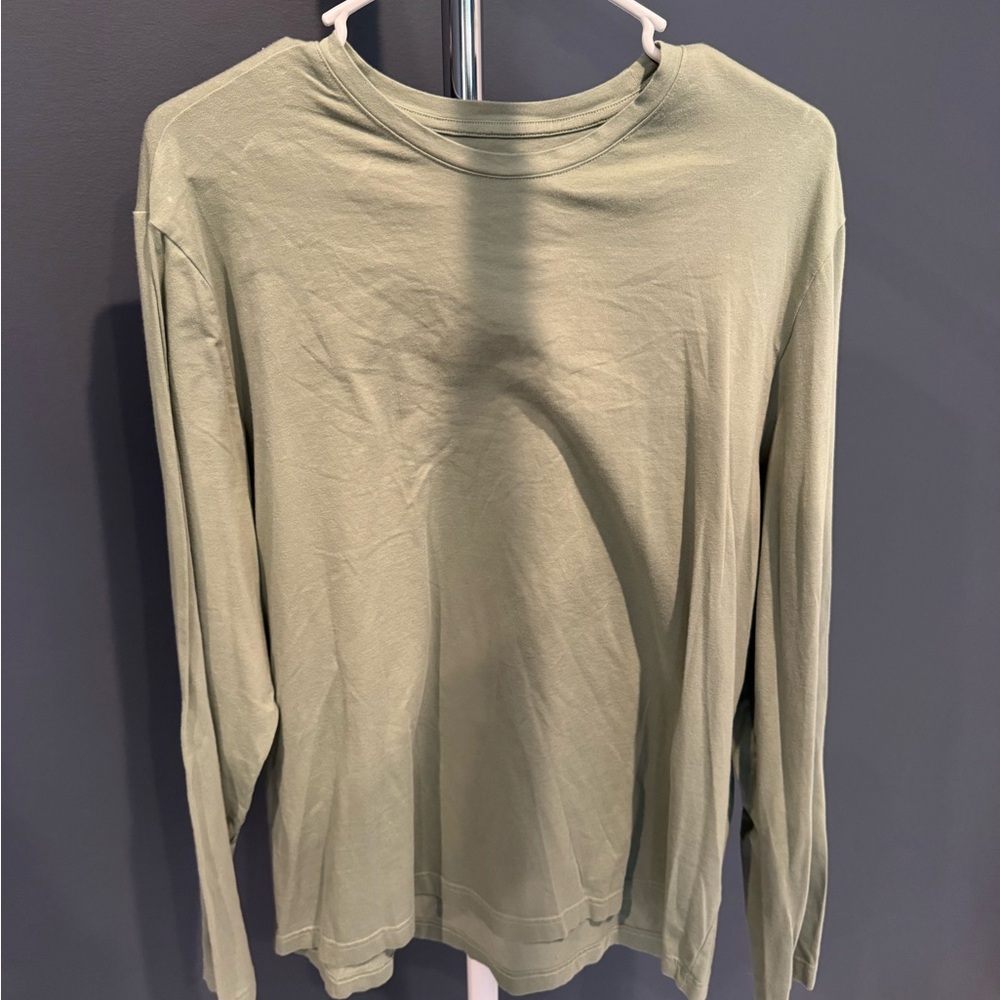 H&M Slim Fit Long Sleeve Tee in Olive